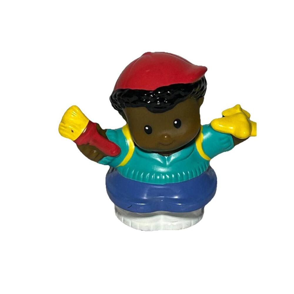 Fisher Price Little People 2001 Michael African American Paint Brush & Airplane